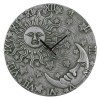 Sun and Moon Silver Effect Terracotta Clock