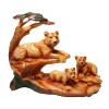 Wood Effect Tiger Family under Tree