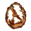 Wood Effect Flying Eagle in Log