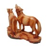 Wood Effect Wolf Pair Figurine