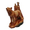 Wood Effect Wolf Family under Tree