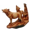 Wood Effect Wolf Family under Tree