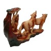 Wood Effect Wolf Family under Tree