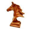 Small Wood Effect Horse Head on Plinth