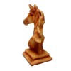 Small Wood Effect Horse Head on Plinth