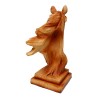 Small Wood Effect Horse Head on Plinth