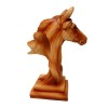 Small Wood Effect Horse Head on Plinth