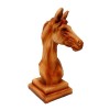 Small Wood Effect Horse Head on Plinth