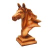 Small Wood Effect Horse Head on Plinth