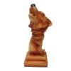 Small Wood Effect Wolf Head on Plinth