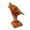 Small Wood Effect Wolf Head on Plinth