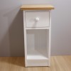 White One Drawer Bedside with Oak Top