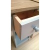 Grey / Blue One Drawer Bedside with Oak Top