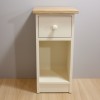 Cream One Drawer Bedside with Oak Top