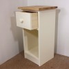 Cream One Drawer Bedside with Oak Top