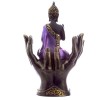 Large Purple Thai Buddha in Hands Figurine