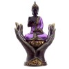 Large Purple Thai Buddha in Hands Figurine