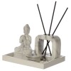 Light Marble Effect Buddha Tea Light Holder