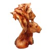 Wood Effect Lion Heads Figurine