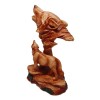 Wood Effect Wolf & Bust Figurine