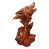Wood Effect Wolf & Bust Figurine