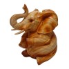 Wood Effect Elephant Money Bank