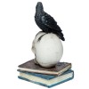 Black Crow On Skull Figurine