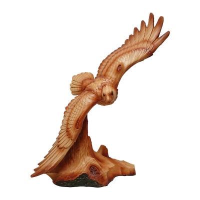 Wood Effect Eagle in Flight Figurine