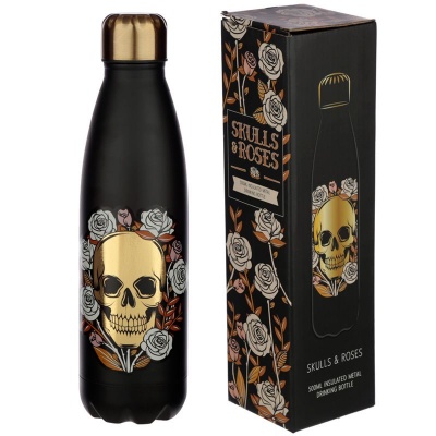 Skulls and Roses Stainless Steel Thermal Drinks Bottle