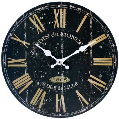 Black Rustic Style French Wall Clock