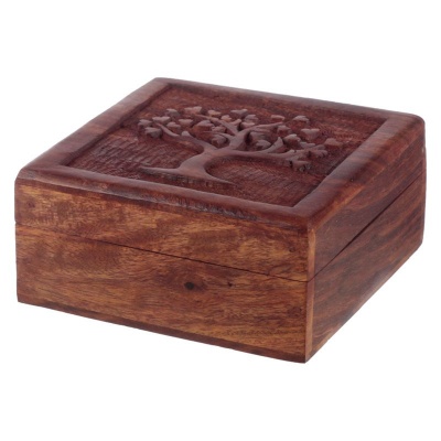 Tree of Life Sheesham Wooden Trinket Box