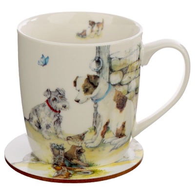 Dog Mug Coaster Set by Jan Pashley