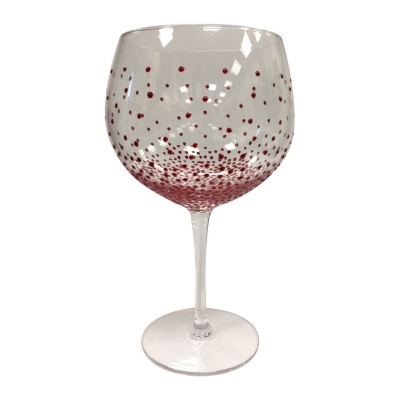 Sunny By Sue Red Dotty Gin Glass