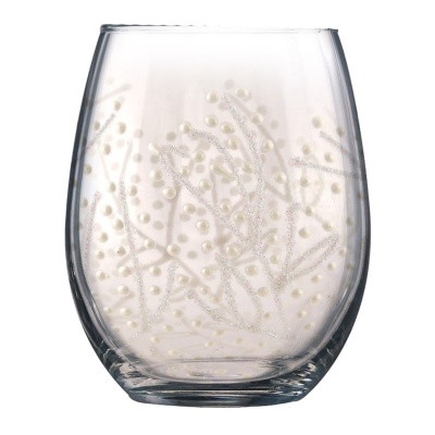 Sunny By Sue White Swirls Stemless Glass