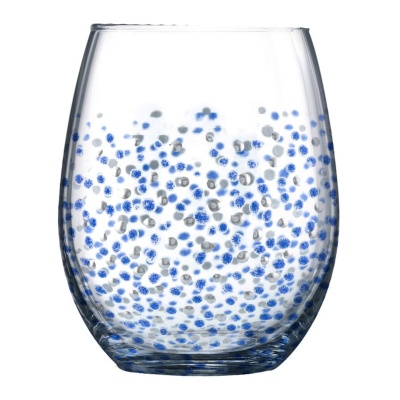 Sunny By Sue Blue Dot Stemless Glass