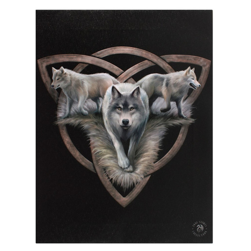Wolf Trio Small Canvas by Anne Stokes