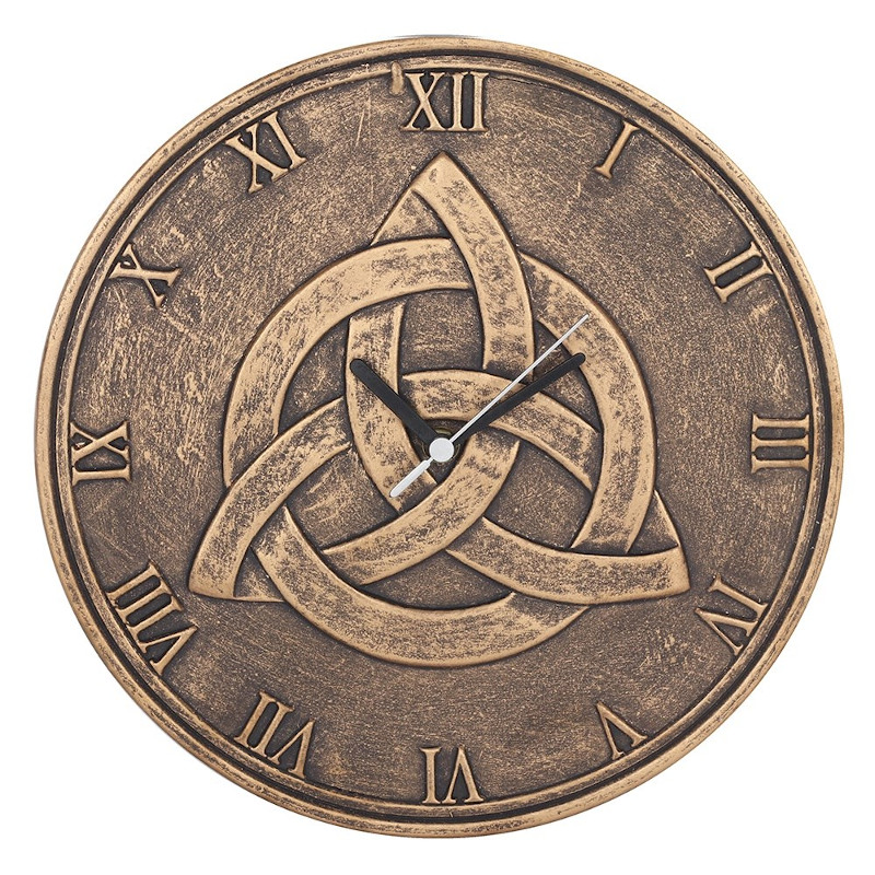 Triquetra Bronze Effect Terracotta Clock